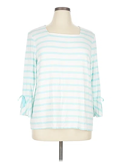 Pre-owned Chico's 3/4 Sleeve T-shirt In Blue