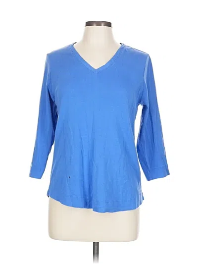 Pre-owned Chico's 3/4 Sleeve T-shirt In Blue