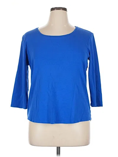Pre-owned Chico's 3/4 Sleeve T-shirt In Blue