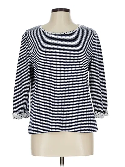 Pre-owned Chico's 3/4 Sleeve T-shirt In Blue