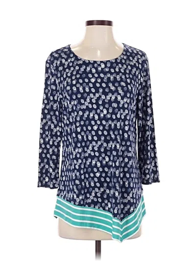 Pre-owned Chico's 3/4 Sleeve T-shirt In Blue