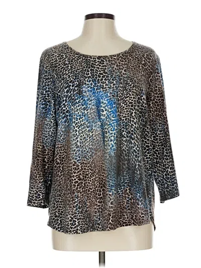 Pre-owned Chico's 3/4 Sleeve T-shirt In Blue