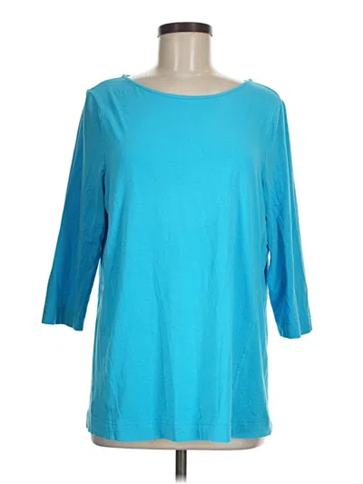 Pre-owned Chico's 3/4 Sleeve T-shirt In Blue