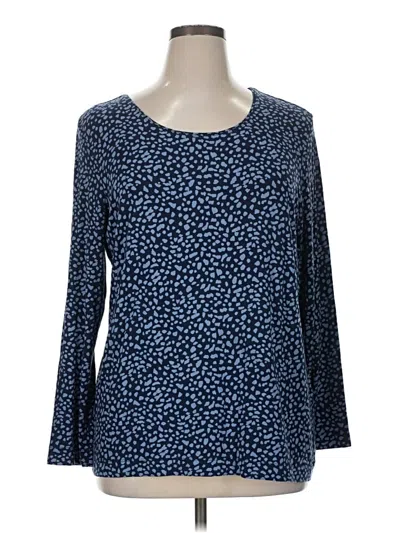 Pre-owned Chico's 3/4 Sleeve T-shirt In Blue