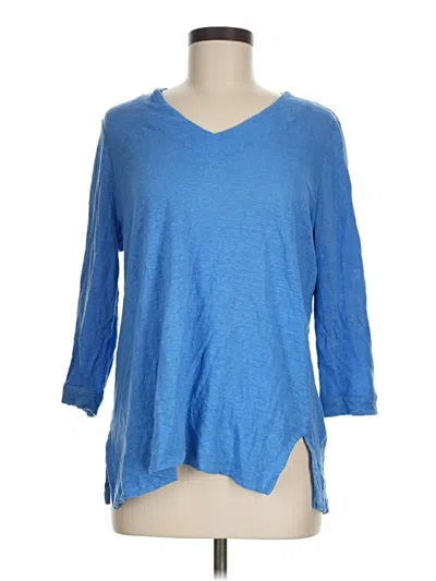 Pre-owned Chico's 3/4 Sleeve T-shirt In Blue
