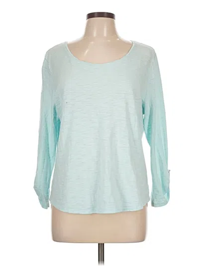 Pre-owned Chico's 3/4 Sleeve T-shirt In Blue