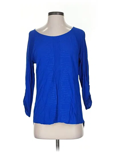 Pre-owned Chico's 3/4 Sleeve T-shirt In Blue