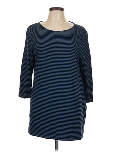 Pre-owned Chico's 3/4 Sleeve T-shirt In Blue