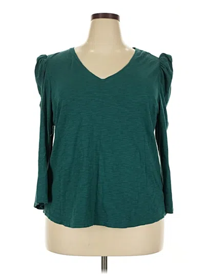 Pre-owned Chico's 3/4 Sleeve T-shirt In Blue