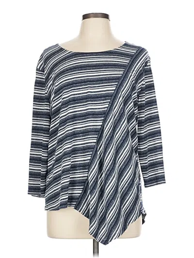 Pre-owned Chico's 3/4 Sleeve T-shirt In Blue