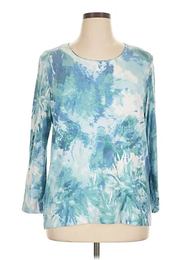 Pre-owned Chico's 3/4 Sleeve T-shirt In Blue