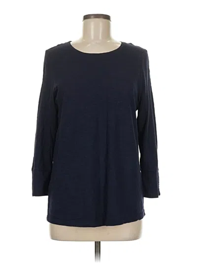 Pre-owned Chico's 3/4 Sleeve T-shirt In Blue