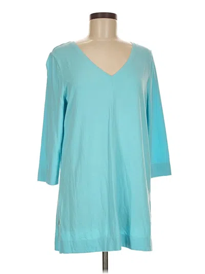 Pre-owned Chico's 3/4 Sleeve T-shirt In Blue