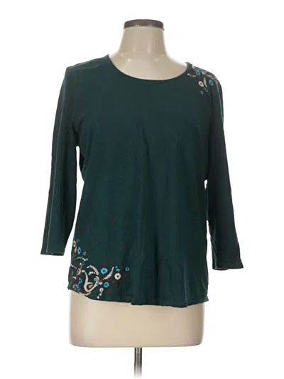Pre-owned Chico's 3/4 Sleeve T-shirt In Blue