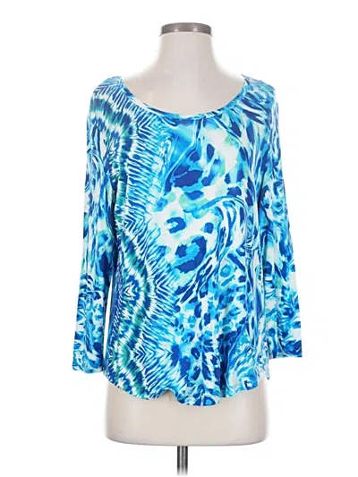 Pre-owned Chico's 3/4 Sleeve T-shirt In Blue