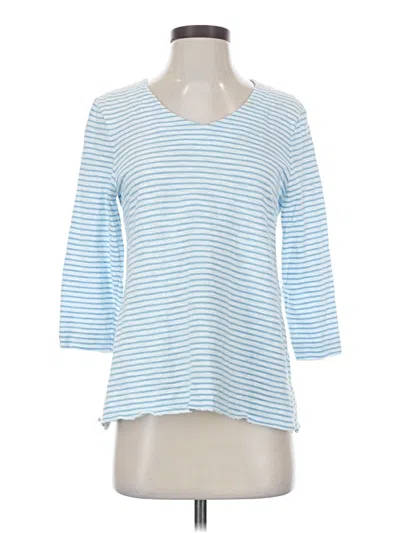 Pre-owned Chico's 3/4 Sleeve T-shirt In Blue