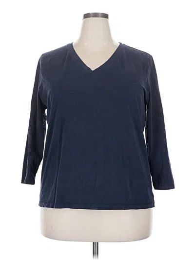 Pre-owned Chico's 3/4 Sleeve T-shirt In Blue