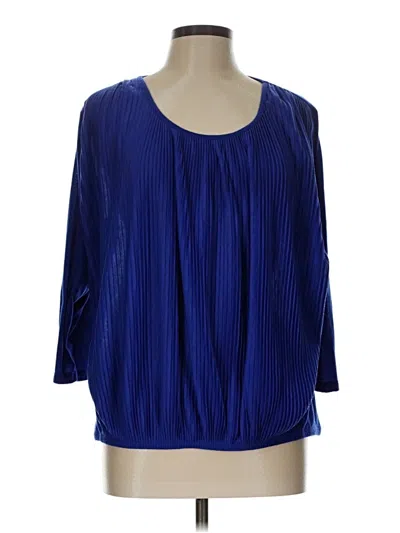 Pre-owned Chico's 3/4 Sleeve T-shirt In Blue