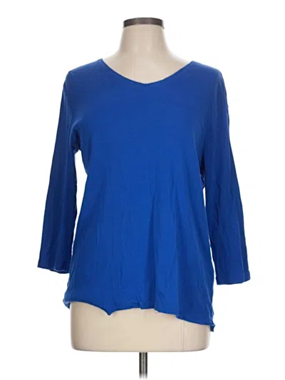 Pre-owned Chico's 3/4 Sleeve T-shirt In Blue
