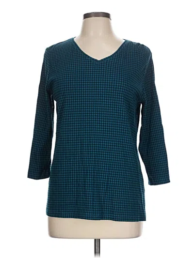 Pre-owned Chico's 3/4 Sleeve T-shirt In Blue