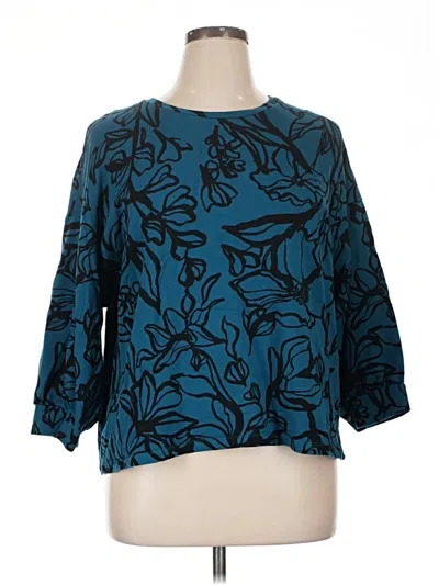 Pre-owned Chico's 3/4 Sleeve T-shirt In Blue