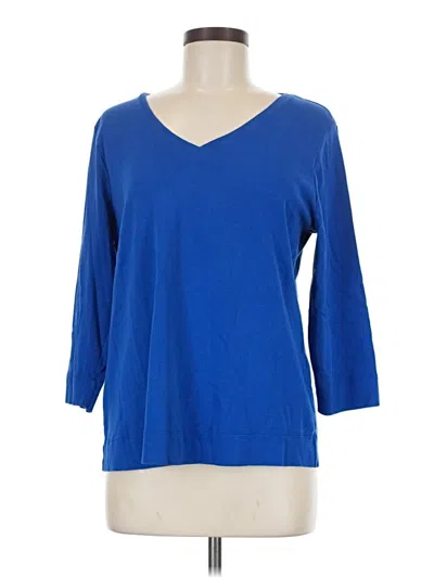 Pre-owned Chico's 3/4 Sleeve T-shirt In Blue
