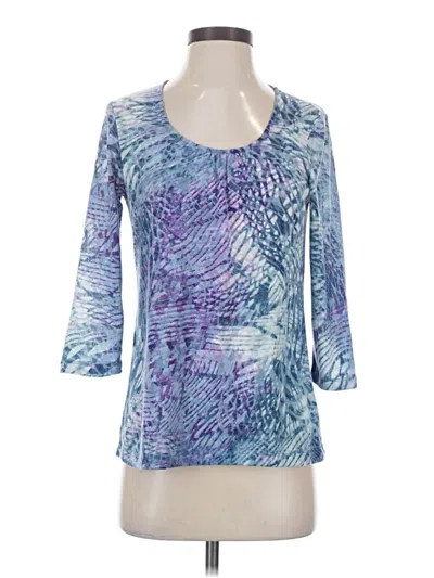 Pre-owned Chico's 3/4 Sleeve T-shirt In Blue