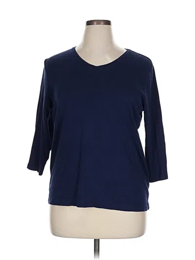 Pre-owned Chico's 3/4 Sleeve T-shirt In Blue