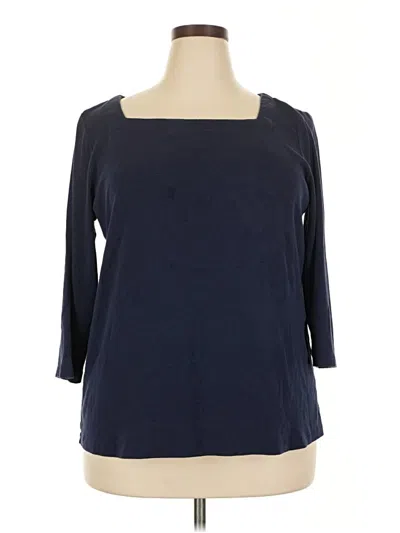 Pre-owned Chico's 3/4 Sleeve T-shirt In Blue