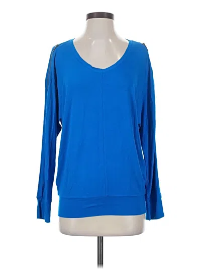 Pre-owned Chico's 3/4 Sleeve T-shirt In Blue