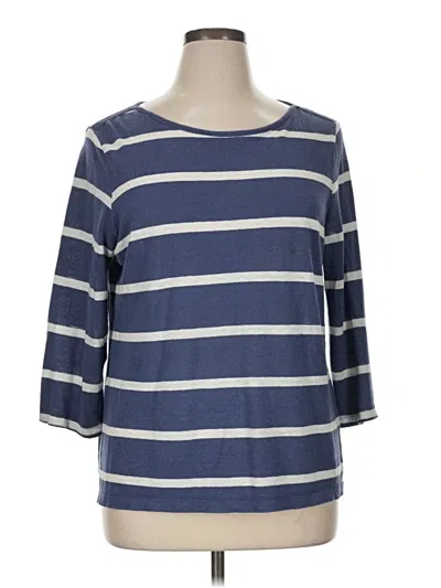 Pre-owned Chico's 3/4 Sleeve T-shirt In Blue