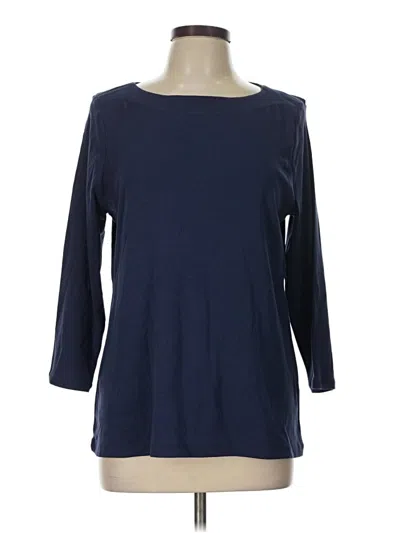 Pre-owned Chico's 3/4 Sleeve T-shirt In Blue