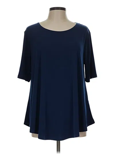 Pre-owned Chico's 3/4 Sleeve T-shirt In Blue