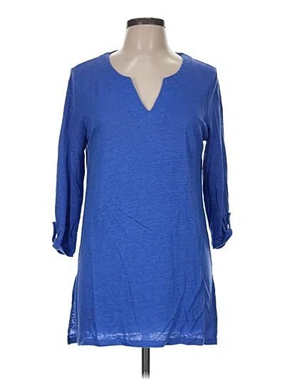 Pre-owned Chico's 3/4 Sleeve T-shirt In Blue