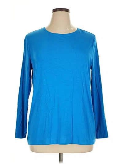 Pre-owned Chico's 3/4 Sleeve T-shirt In Blue