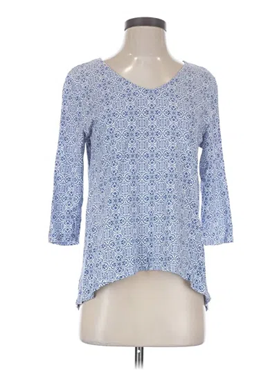 Pre-owned Chico's 3/4 Sleeve T-shirt In Blue
