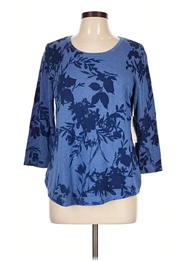Chico's 3/4 Sleeve T-shirt In Blue