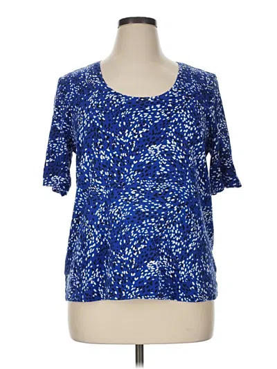 Pre-owned Chico's 3/4 Sleeve T-shirt In Blue