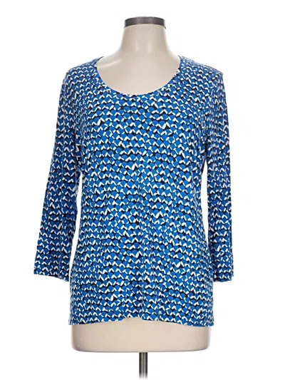 Pre-owned Chico's 3/4 Sleeve T-shirt In Blue