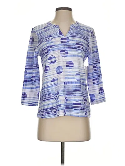 Pre-owned Chico's 3/4 Sleeve T-shirt In Blue