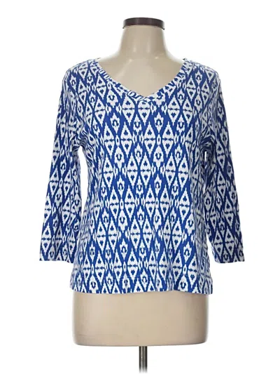 Pre-owned Chico's 3/4 Sleeve T-shirt In Blue
