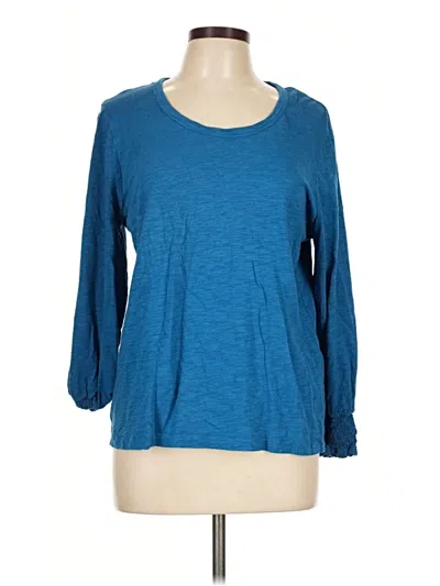 Pre-owned Chico's 3/4 Sleeve T-shirt In Blue