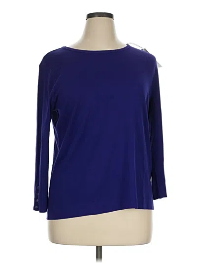 Pre-owned Chico's 3/4 Sleeve T-shirt In Blue