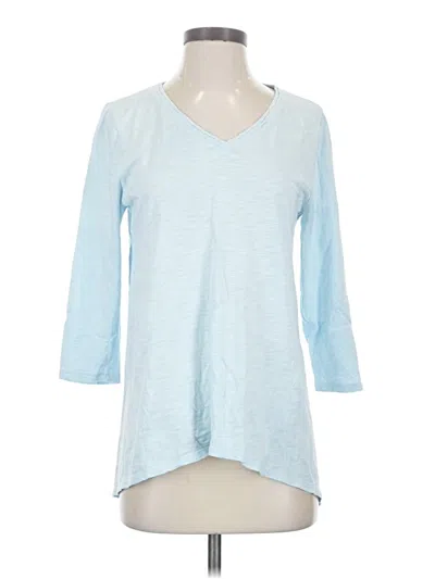 Pre-owned Chico's 3/4 Sleeve T-shirt In Blue