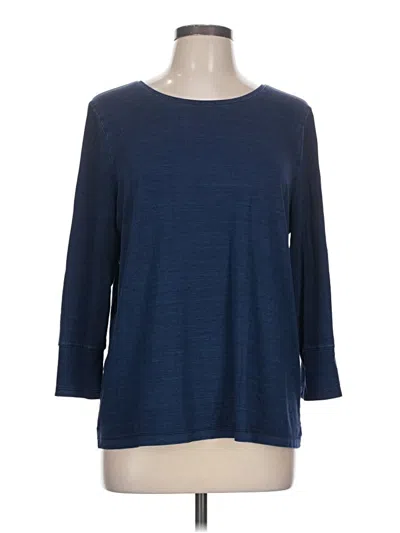 Pre-owned Chico's 3/4 Sleeve T-shirt In Blue