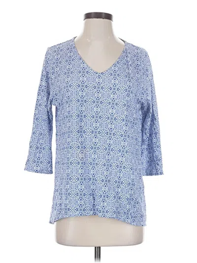 Pre-owned Chico's 3/4 Sleeve T-shirt In Blue