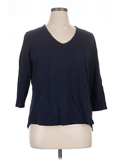 Pre-owned Chico's 3/4 Sleeve T-shirt In Blue