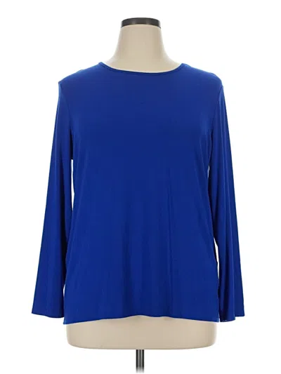 Pre-owned Chico's 3/4 Sleeve T-shirt In Blue