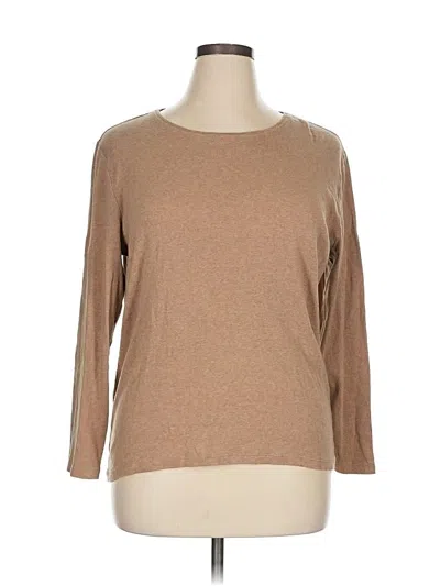 Pre-owned Chico's 3/4 Sleeve T-shirt In Brown