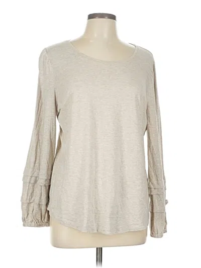 Pre-owned Chico's 3/4 Sleeve T-shirt In Brown